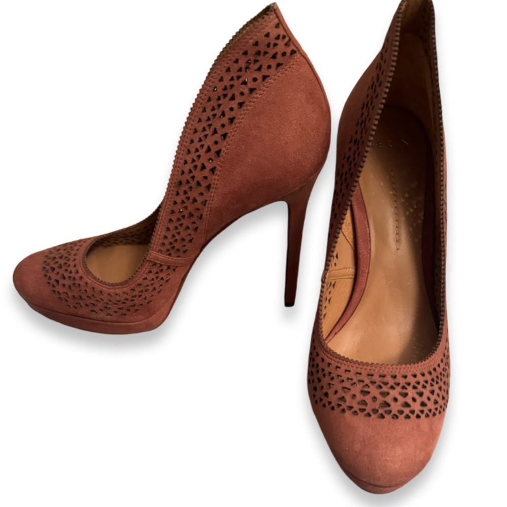 AERIN Spring Suede Platform Pump in Rosewood size 6.5  NWT